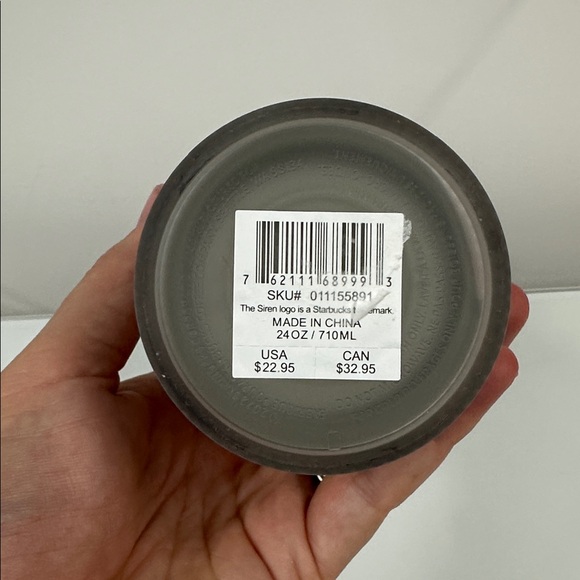 STARBUCKS 24oz Venti Tumbler with lid Gray Silver siren scales - Picture 4 of 5